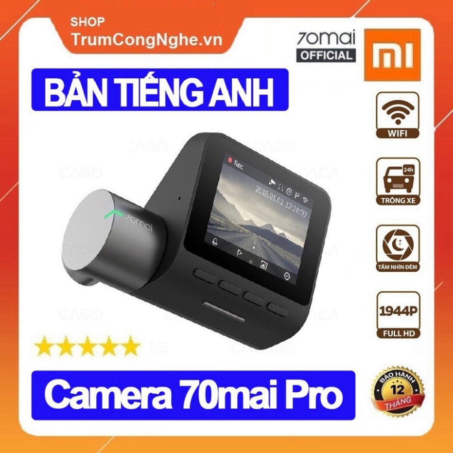 BIG SALE Camera Hành Trình ô tô Xiaomi 70mai Pro Siêu Nét độ phân giải 1944P - Phiên Bản Tiếng Anh BIG SALE