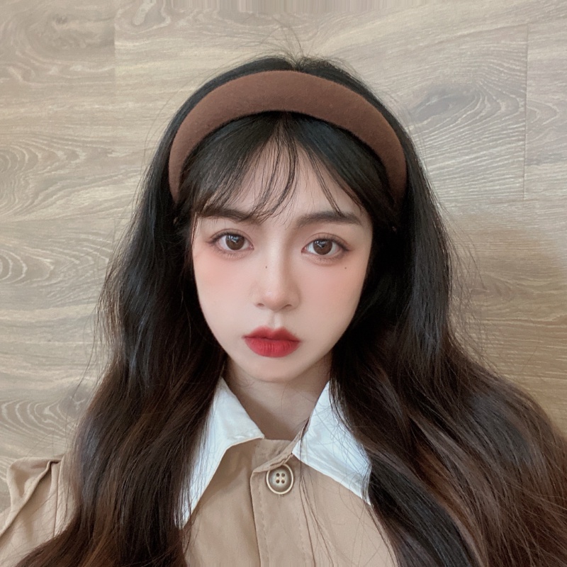 Băng Đô Cài Tóc Bản Rộng Màu Nâu Phong Cách Hàn Quốc Cổ Điển Thời Trang Cho Nữ