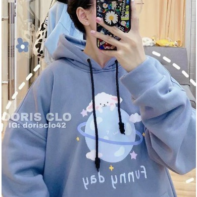 Áo Hoodies Nữ Chui Đầu Chất Nỉ Dày Mịn Nón Lớn 2 Lớp Form Rộng In Cừu Funny Mặc Đẹp Hot Trend NEW UNISEX