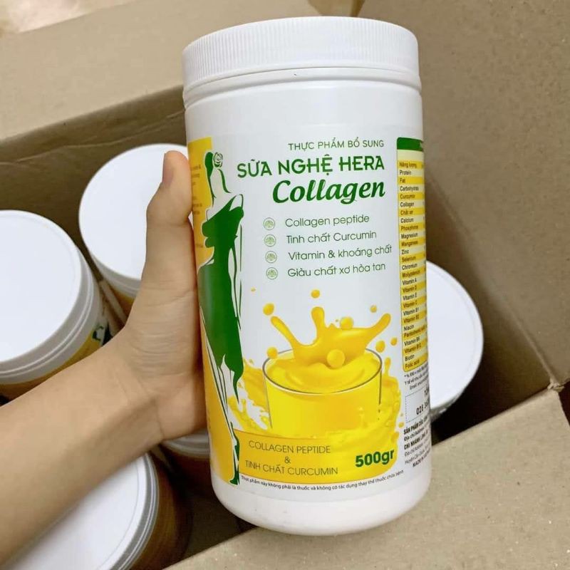 Sữa Nghệ Hera Collagen 500g❤Đẹp Dáng, Đẹp Da❤Hết Đau Bao Tử