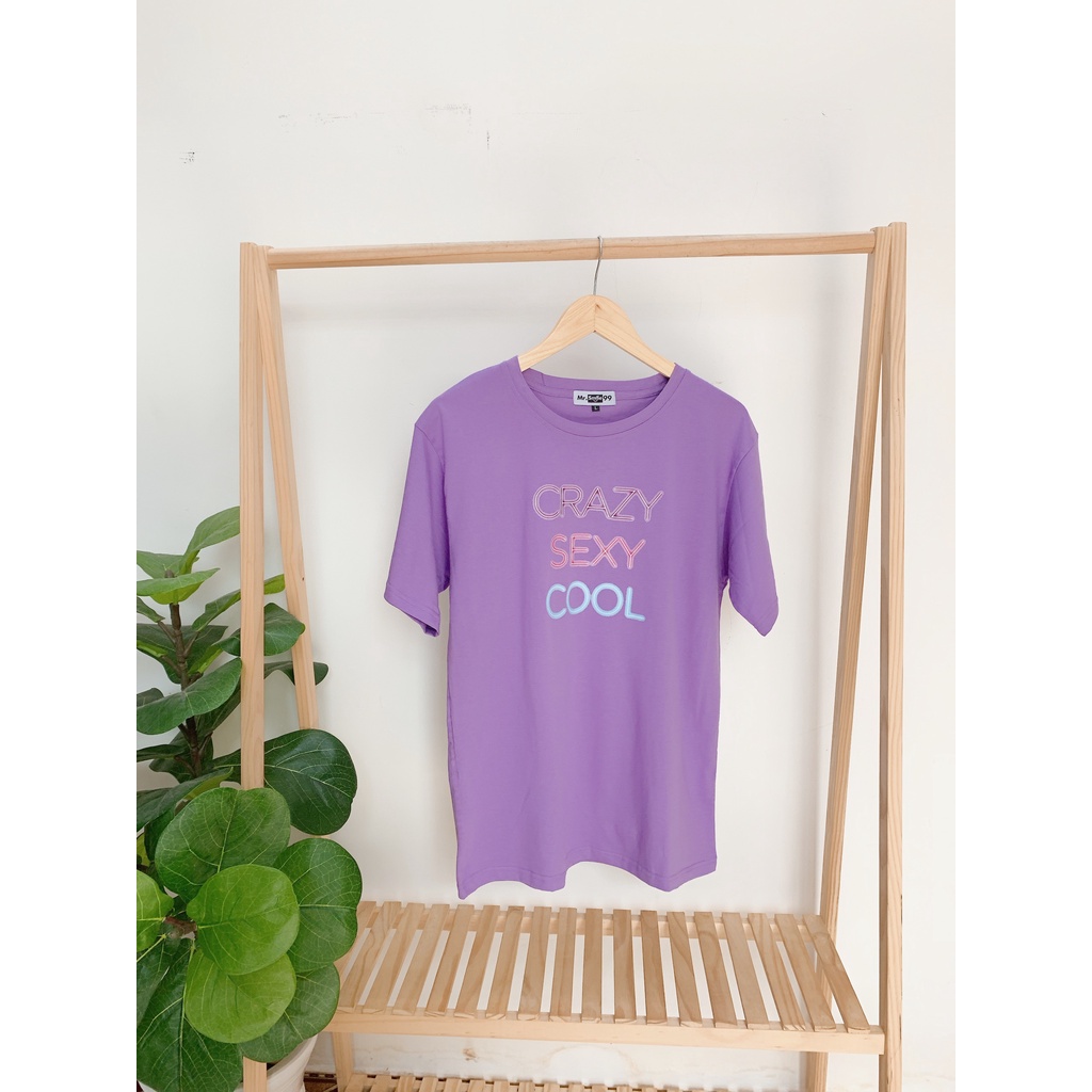 Áo Thun Nam Nữ Unisex Form Rộng Màu Tím Phối chữ Mr.Smile 99 Shop