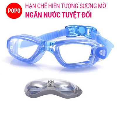 Kính bơi người lớn POPO 1938 mắt kính trong cản tia UV, thiết kế thể thao