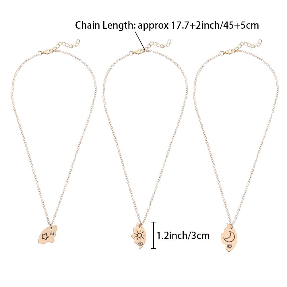 Set 3 Vòng cổ Mặt Hình Mặt Trăng/Mặt Trời/Đám Mây/Ngôi Sao Thời Trang Cho Nam Và Nữ|Vòng cổ Tình Bạn Nhiều Màu Sắc