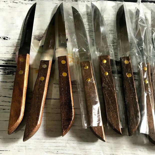 Hộp 12 Cây Dao Kinwi Stainless Steel Kitchen Knife Cán Gỗ Mũi Nhọn