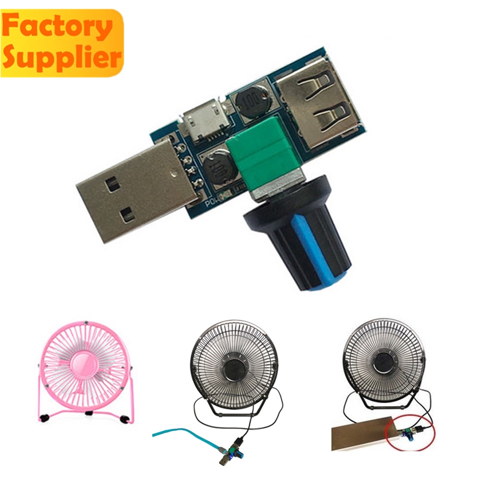 Hot DC 5V Mini USB Fan Governor Wind Speed Controller Air Volume Regulator Cooling Mute Multi Function Fan Speed Switch Module