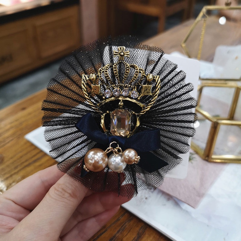 Ghim cài áo hình nơ đính ngọc trai giả thời trang cho nữ