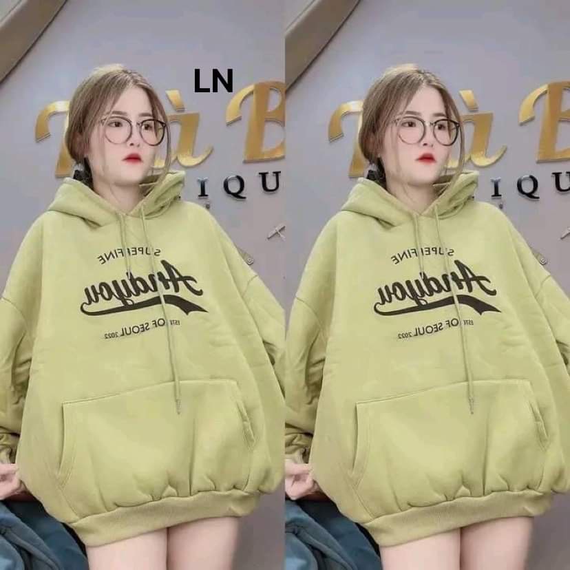 Áo hodie and.you  Áo NAM NỮ nỉ cotton form rộng tay bồng  Áo mũ 2 lớp