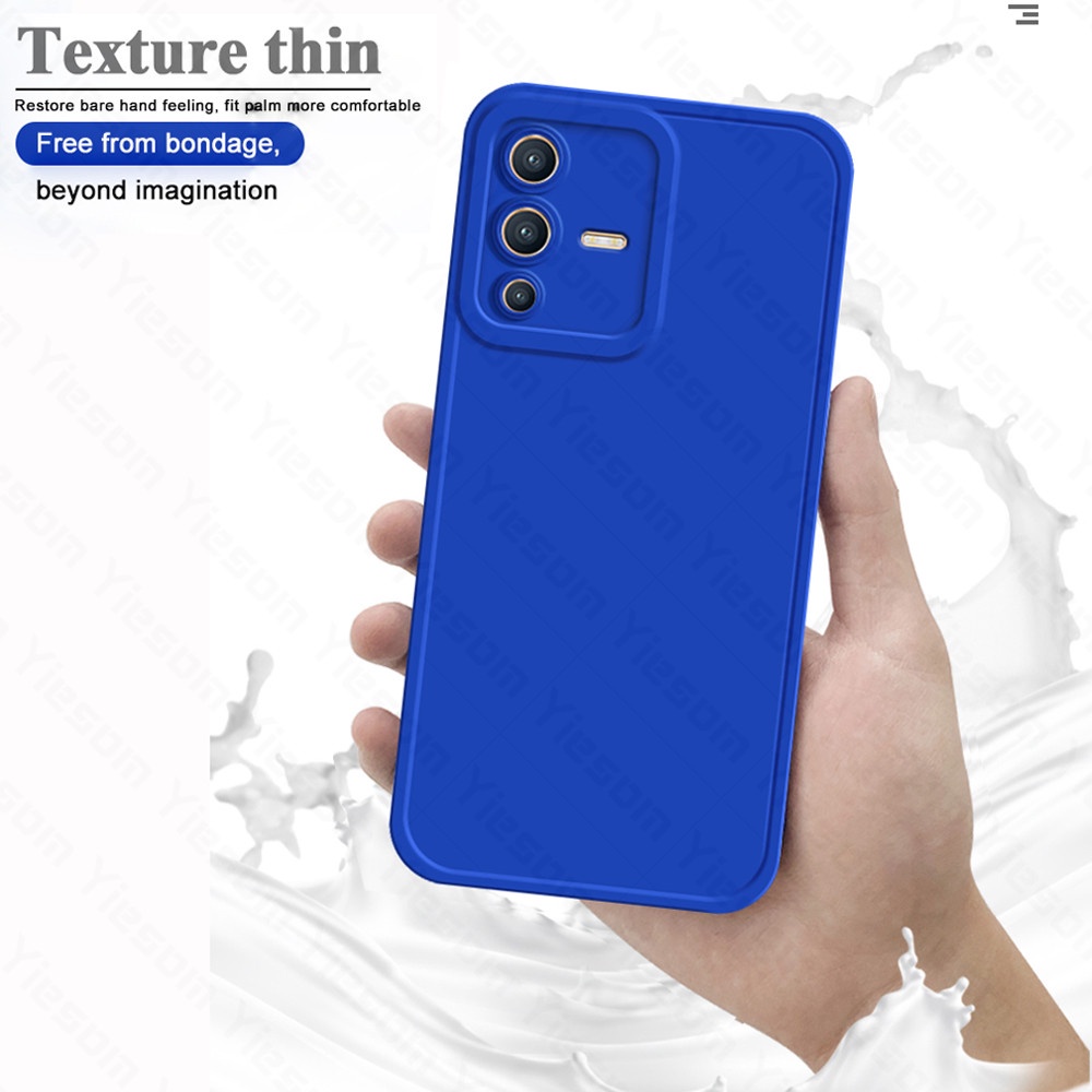 Ốp Điện Thoại Silicon Mềm Nhám Màu Trơn Bảo Vệ Camera Cho Vivo V23 V23E V23 Pro V21 V20 SE V20 Pro