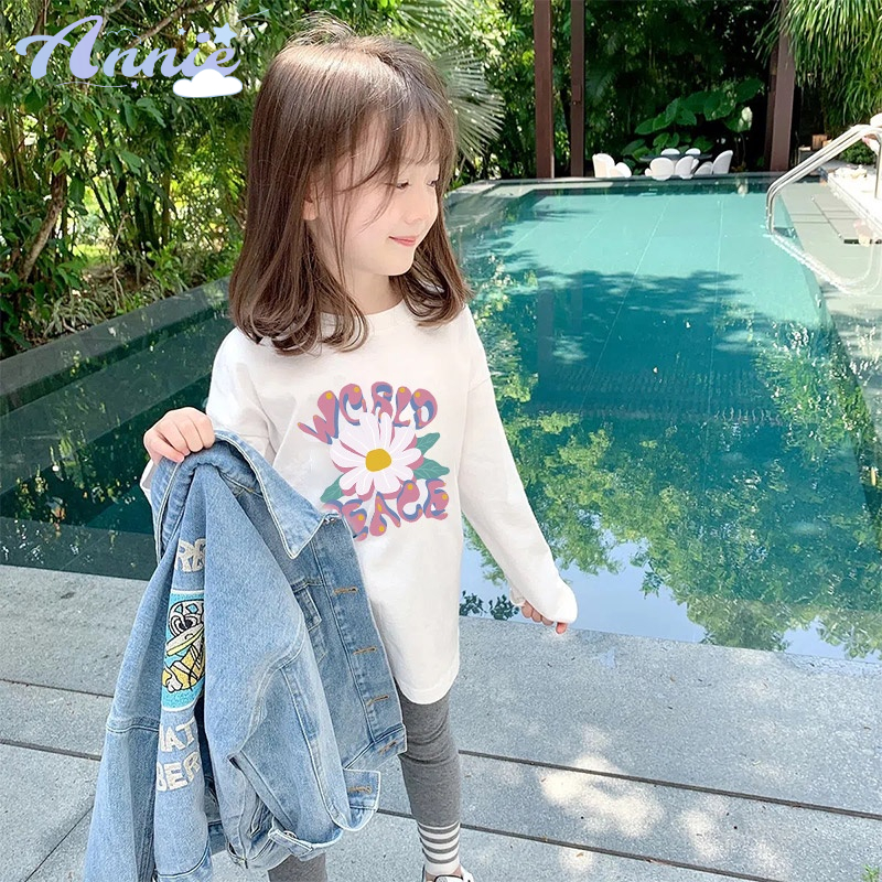 Annie Ưu Đãi Đặc Biệt Áo Thun Tay Dài Chui Đầu Họa Tiết Hoạt Hình Cho Bé Trai Và Bé Gái