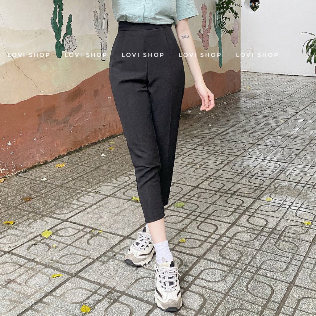 Quần baggy lưng vải khóa kéo hông
