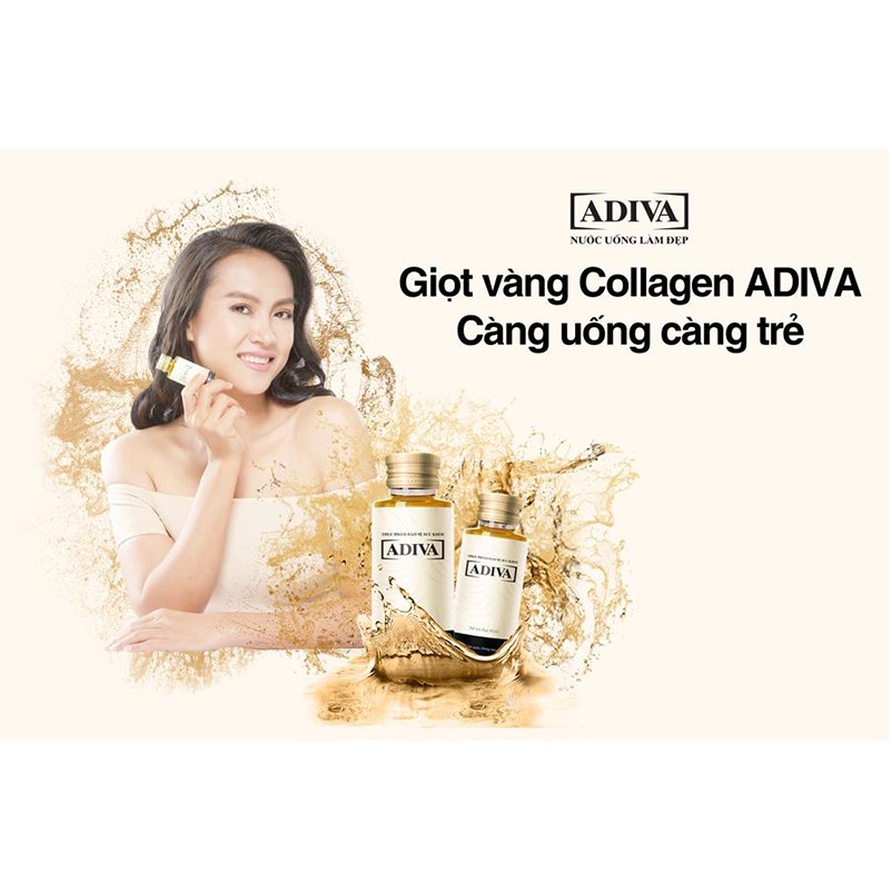 (CHÍNH HÃNG) 01 Hộp Collagen ADIVA NƯỚC 14 lọ/hộp | Thế Giới Skin Care