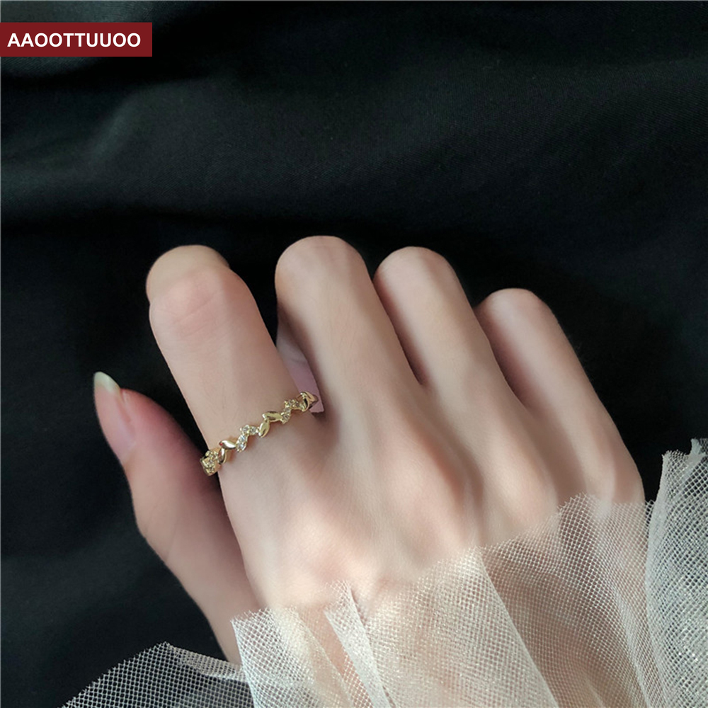 Nhẫn Đeo Tay Kim Loại Hình Lá Cây Thời Trang Cho Nữ