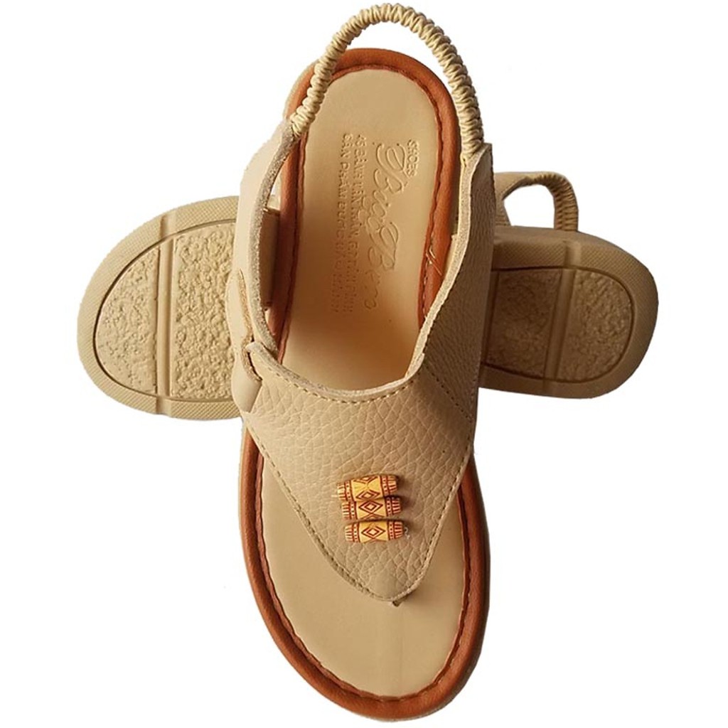 Giày sandal nữ quai kẹp da bò thật BIGBEN cao cấp SDN41