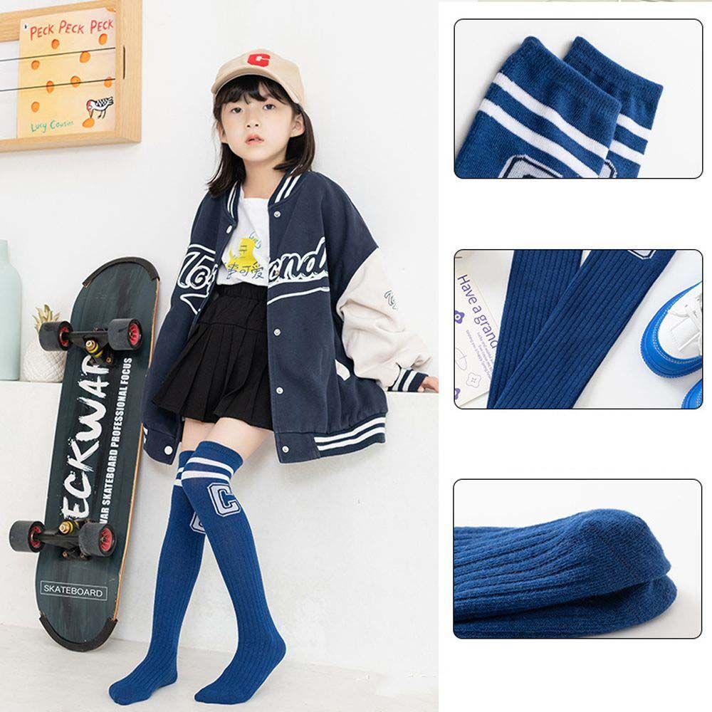 Đôi Vớ Cotton Cao Đến Đầu Gối In Chữ Tiếng Anh Thoải Mái Thời Trang Cho Bé