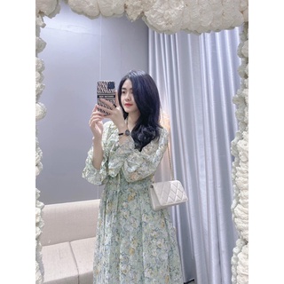 VÁY HOA CỔ NƠ (Ảnh thật shop chụp)