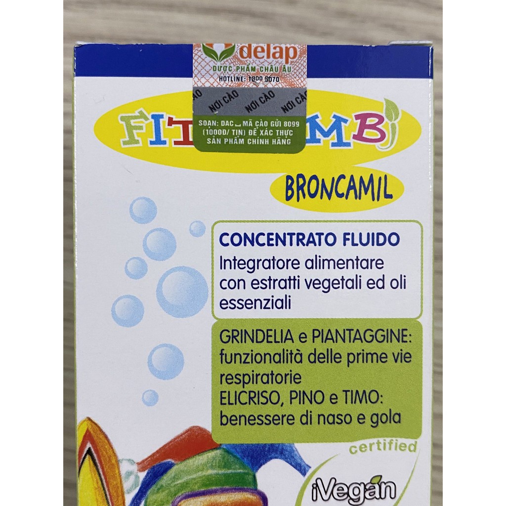 Fitobimbi Broncamil giảm ho có đờm, viêm họng, phế quản cho bé