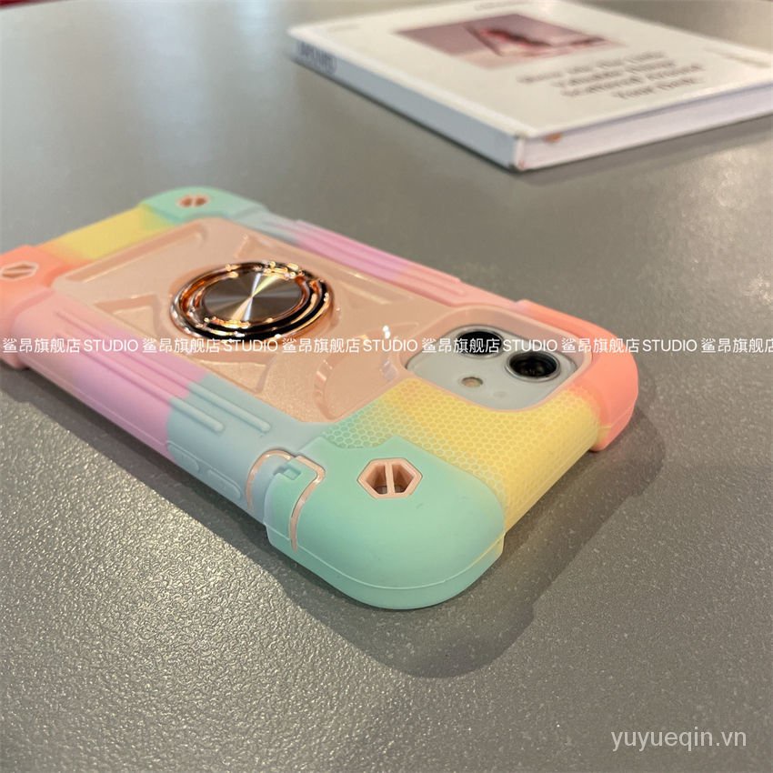 Ốp điện thoại silicone màu cầu vồng thích hợp cho iPhone 11 Promax Siica Gel EdgeX/ XR78p 12