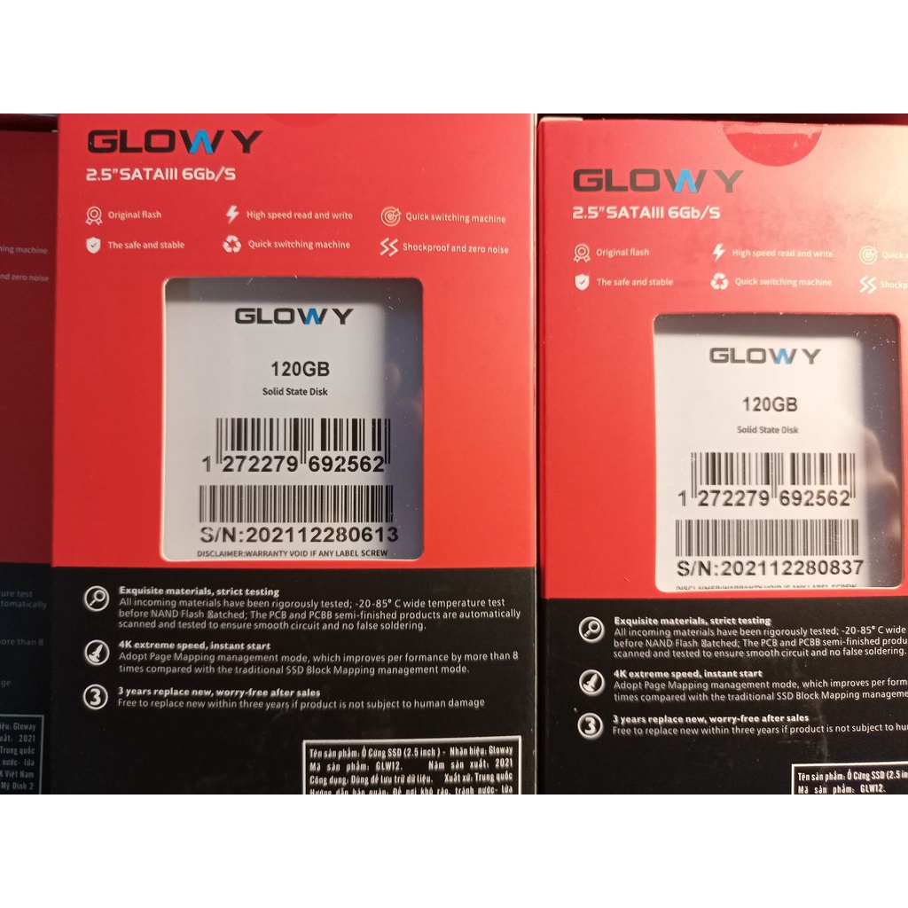 Ổ Cứng SSD glowy 120Gb và 240GB chính hãng bảo hành 36 tháng