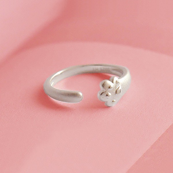Nhẫn mạ bạc 925 thiết kế dấu chân mèo xinh xắn thời trang C176