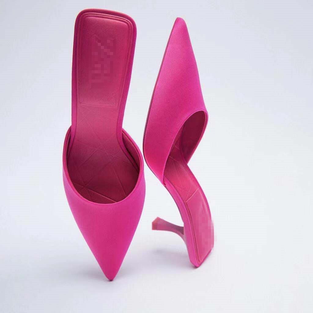 Dép cao gót Zar mũi nhọn màu hồng thời thượng cho nữ