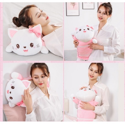 Gối nằm massage cổ vai gáy hồng ngoại pin sạc hello kitty YJ-68 - giá rẻ