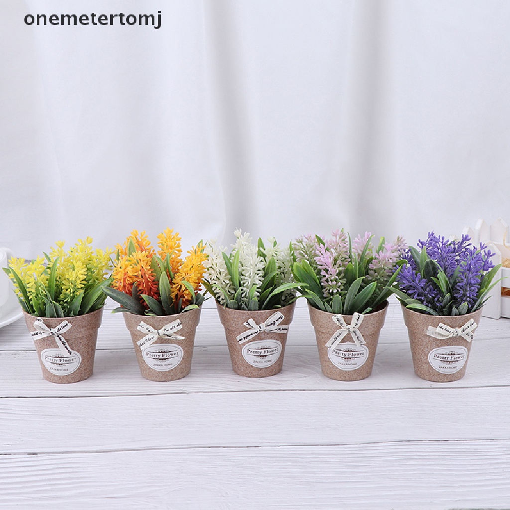 【onemetertomj】 Artificial Plant Decorative Flowers Fake Flowers Mini Potted Bonsai Green Plant .