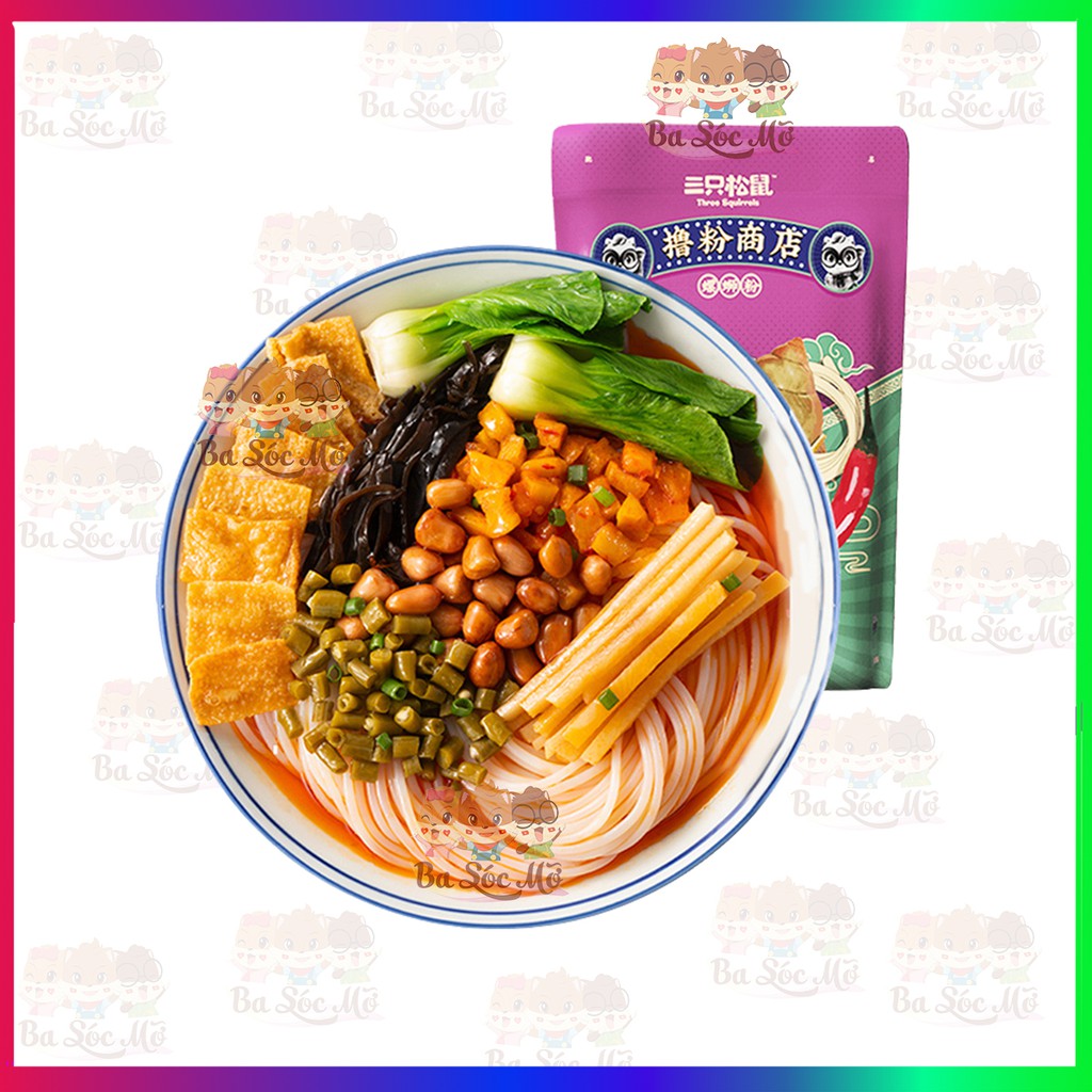 Miến ốc chua cay Ba Con Sóc (Three Squirrels), Đồ ăn vặt miến ốc cay Tứ Xuyên  - Ăn vặt Ba Sóc Mỡ | BigBuy360 - bigbuy360.vn