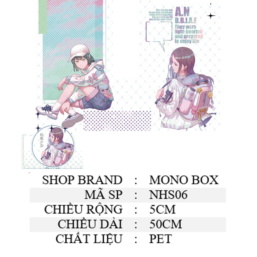 Washi tape chiết trang trí sổ đẹp nhân vật cute MONO BOX NHS06