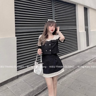 SET ÁO THUN MÂY MIX CHÂN VÁY XOÈ CARO CỰC HÓT NHA !!