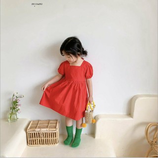 Đầm đỏ bé gái thắt nơ lưng đáng iu (11-23 kg)