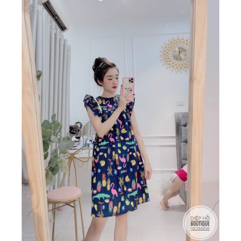 ĐẦM KHỦNG LONG TAY CÁNH TIÊN PHỐI REN