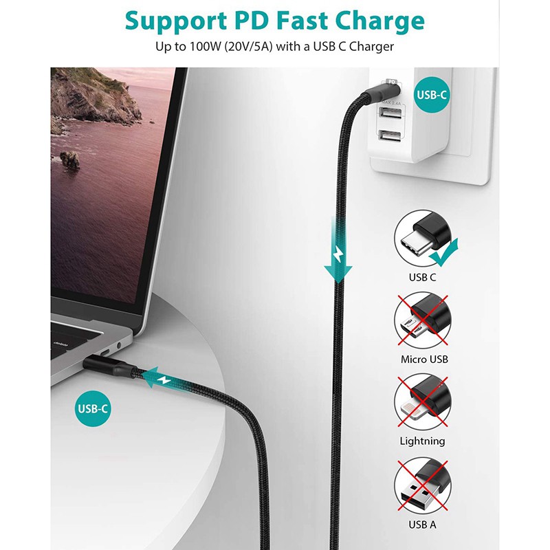 Data Cable, USB C to USB C 3.1 Gen 2 Data Cable 10Gbps Data Transmission for Thunderbolt 3, MacBook Pro, iPad Pro(1.5M)