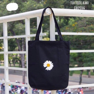 Túi tote vải hoa cúc - C