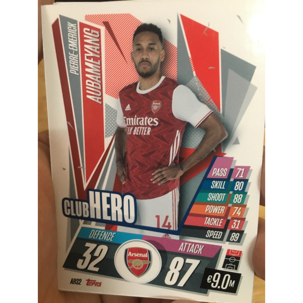 Set 18 Thẻ In Match Attax 2020-21 Arsenal Size UK