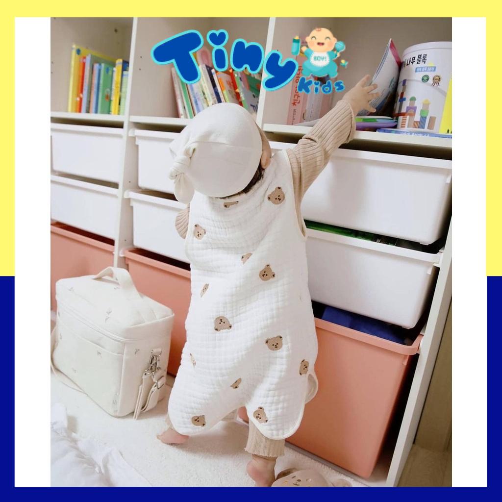 Túi Ngủ Sợi Gạc Cute Bear 100% Organic Giữ Ấm Cơ Thể Bé - Tiny Kids