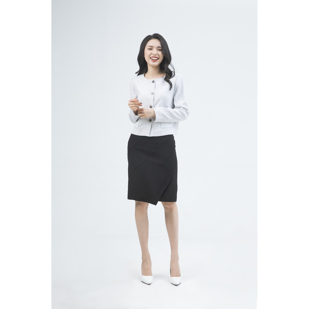 Áo Vest nữ Tweed cổ tròn IVY moda MS 67M5032