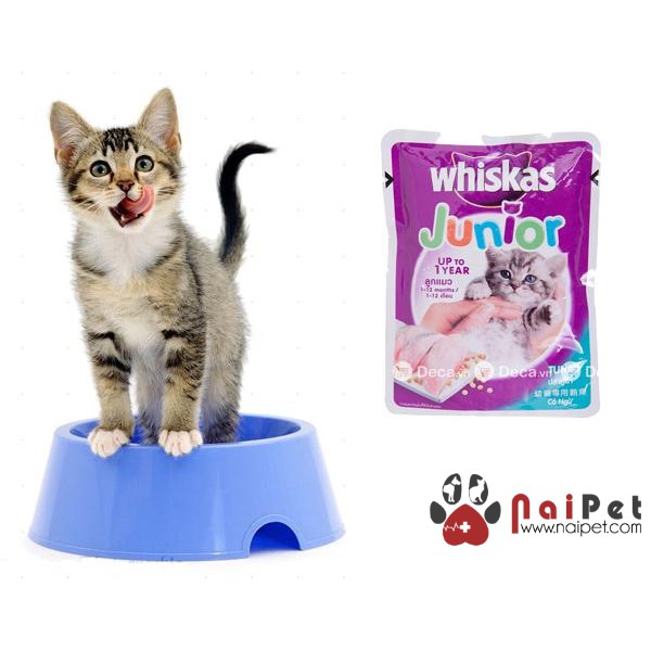 Thức Ăn Dinh Dưỡng Cho Mèo Con Pate Vị Cá Ngừ Whiskas Gói 85g