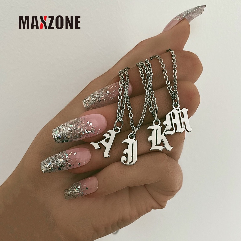 Vòng Cổ Choker Chữ Cái Từ A-Z Bằng Thép Không Gỉ