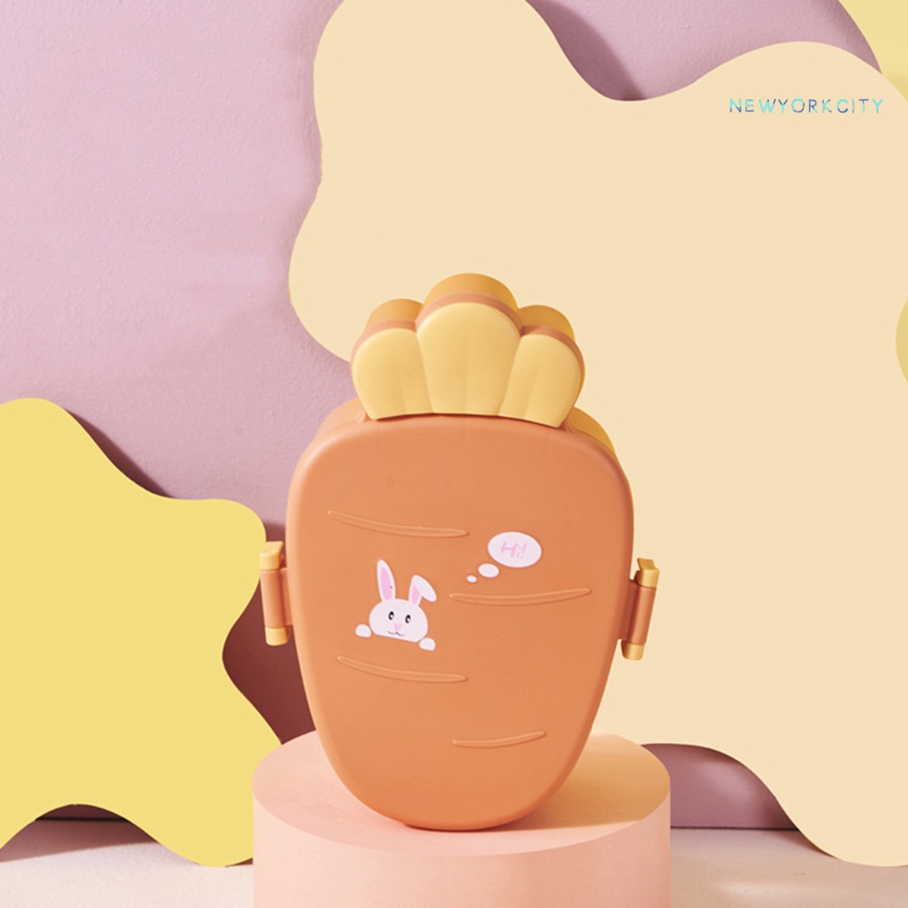 1 Bộ Hộp Cơm Trưa Hình Củ Cà Rốt Hoạt Hình Dành Cho Trẻ Em