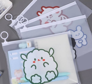 Túi đựng bút đa năng bằng PVC trong suốt hoạ tiết dễ thương cho trường học /văn phòng