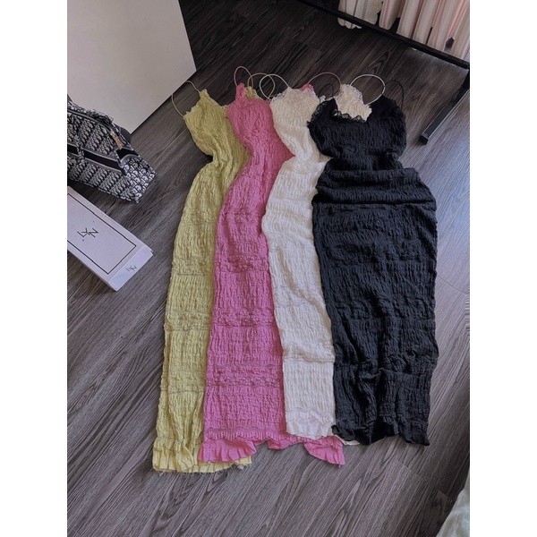 ĐẦM DÂY BODY MAXXI XỐP DÀI PHỐI REN TRƯỚC NGỰC