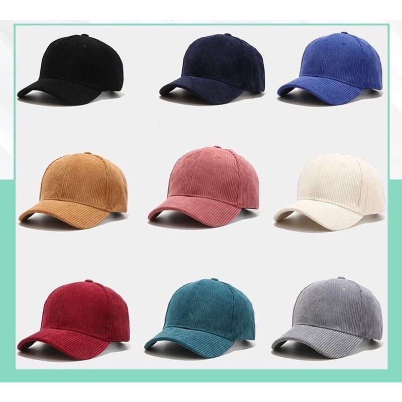 Mũ lưỡi trai trơn màu nam nữ, nón kết đội đầu chất nhung tăm Hàn Quốc cao cấp phong cách Unisex
