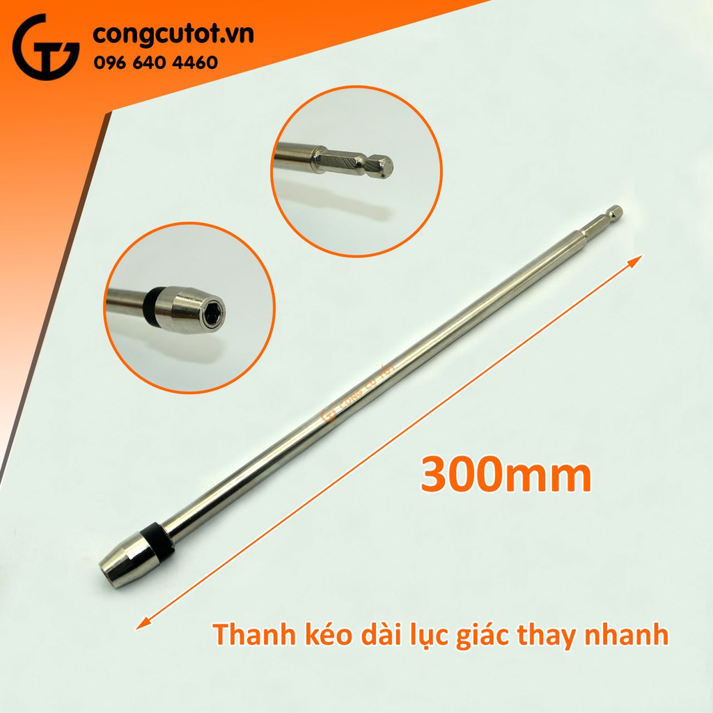 Thanh kéo dài lục giác thay nhanh 300mm cho máy bắt vít