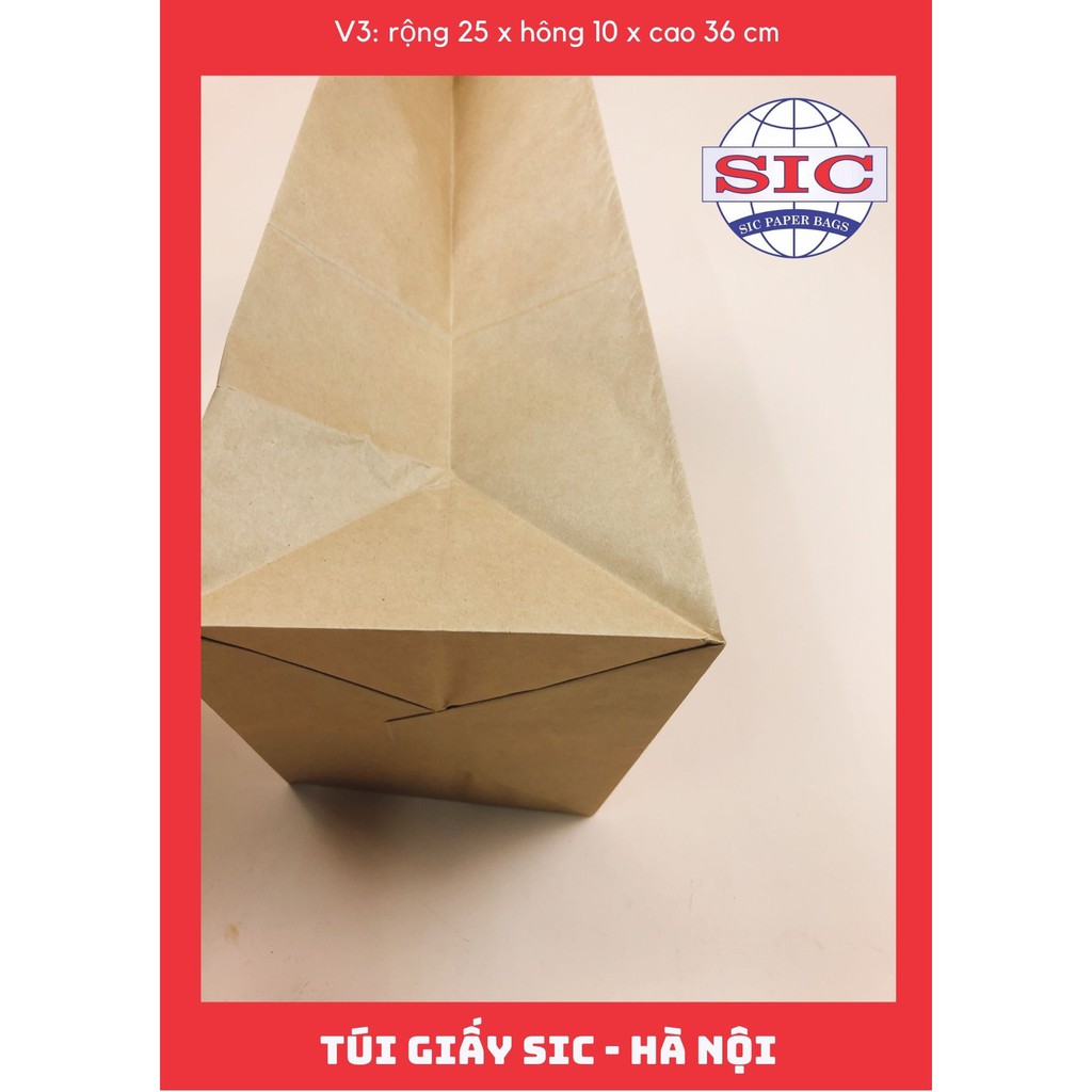 [SET 100 CHIẾC] TÚI GIẤY KRAFT V3: 25x10x30 KHÔNG QUAI ( ẢNH THẬT)