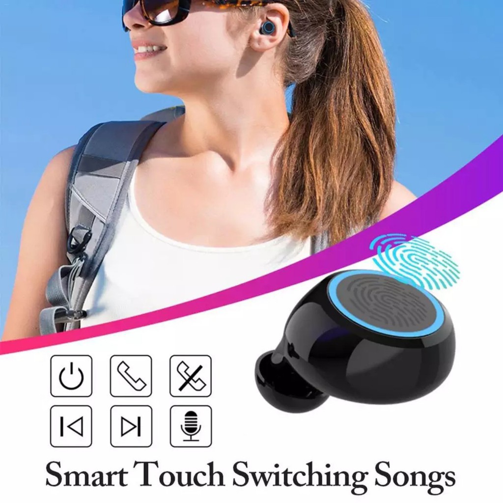 (CAO CẤP) Tai Nghe Bluetooth Không Dây HBQ-TWS - Chống Nước IPX7 - Nghe 90h - Tích Hợp Micro - Tự Động Kết Nối - Nhỏ gọn