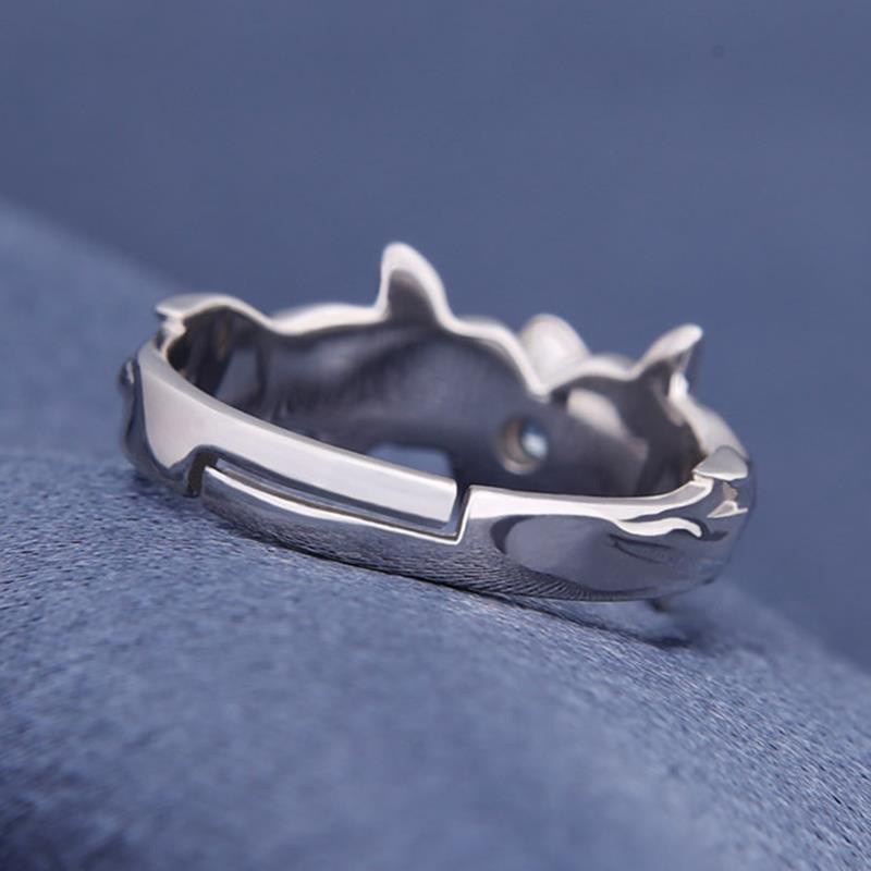 Nhẫn Mạ Bạc 925 In Hình Anime Sword Blue Sword Rose Excalibur