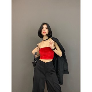 áo ống nhung đỏ