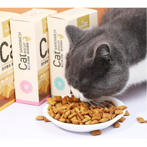 Bánh thưởng ăn vặt cho mèo, bánh cá catnip Luscious
