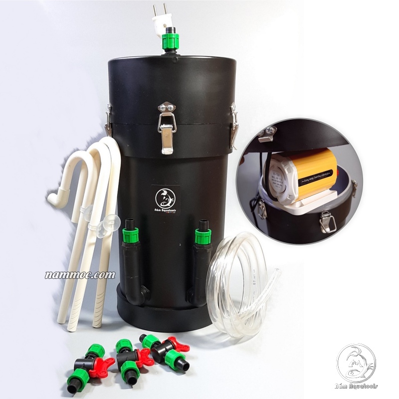 Lọc DIY NAMOC F200.KK | 40W~3000L/H - Full Phụ Kiện Và Vật Liệu Lọc | Lọc Thùng Chế Khủng Long Cho Bể Cá Cảnh, Thuỷ Sinh