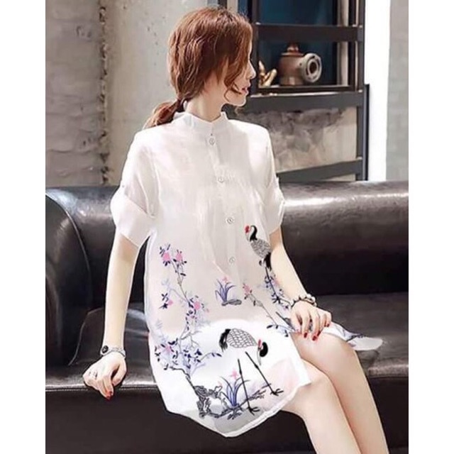 ĐẦM IN HẠC XINH ĐẸP | BigBuy360 - bigbuy360.vn